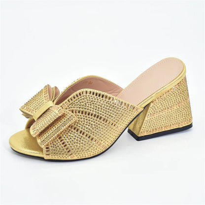 New Design Women's Platform Chunky High Heel Sandals Wedding Shoes Bride Platform Shoes Deorated with Rhinestone Luxury Pumps