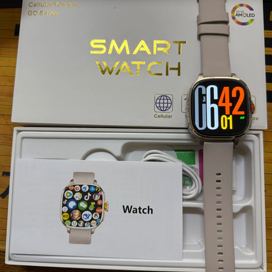 Global Version Smartwatch 2.4 inch Amoled Screen insert Sim Card GPS WIFI 190° Rotating Camera Game Android 13.0 Smart Watch