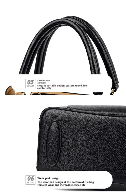 Fashion Women Soft PU Leather Handle Handbag Designer Shoulder Crossbody Bag Ladies Large Capacity Shopping Messenger Tote Bag