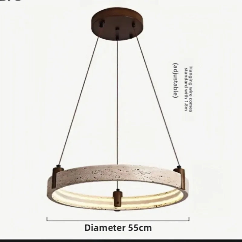 Artistic High-End Natural White Stone Dimming Function Wood Decoration Dining Room Living Room Exhibition Hall LED Modern