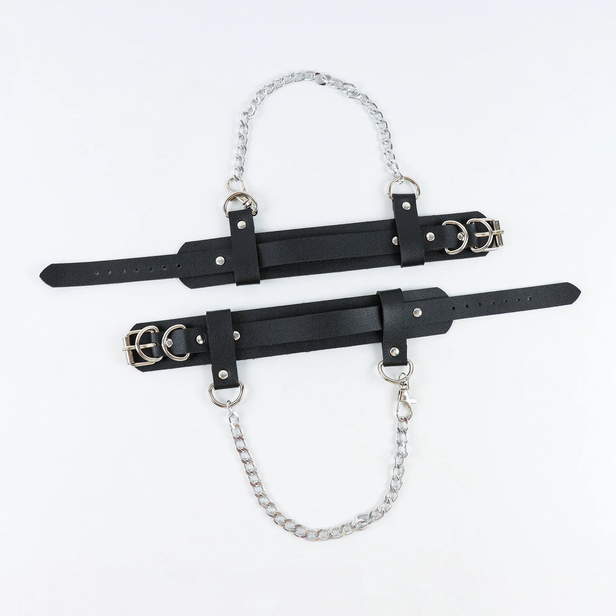 UYEE Ankle Belt Black Ankle Safety Belt Sexy Women Black Harness Belt Faux Leather Footcuffs Ankle Chain
