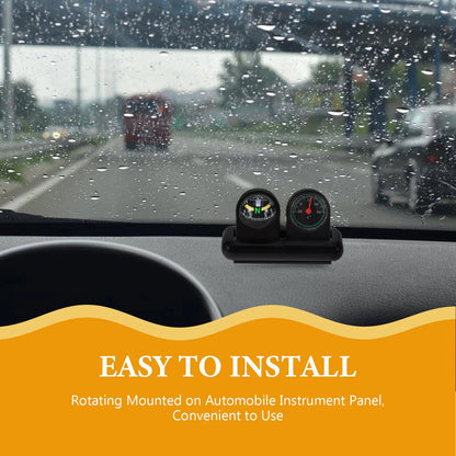 Multi Functional Car Compass Thermometer Ball Dashboard Mounting Navigation Display Auto Compass for Vehicle Interior