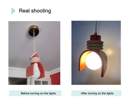 Japanese Wabi-sabi Bedroom Bedside Lighting Retro Macaron Chandelier Lights American Bar Pendant Lights Luminaria LED