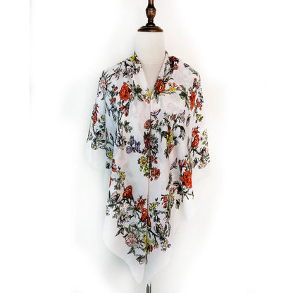 130*130cm Breathable Thin Russian National Square Scarf Women Luxury Floral Print Ethnic Shawl Bandana Foulard Femme Beach Stole