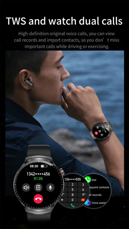 2026 New TWS 2 in 1 Smart Watch with Earbuds Bluetooth Call Earphone Smartwatch Men Women Heart Rate Monitor Sport Music Watches