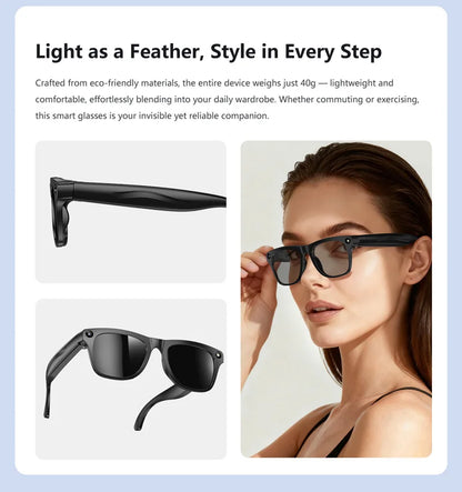 2026 New Smart AI Glasses 800W Shooting Camera HD Photo Video Voice Call Translation Waterproof Bluetooth AI Motorcycle Glasses
