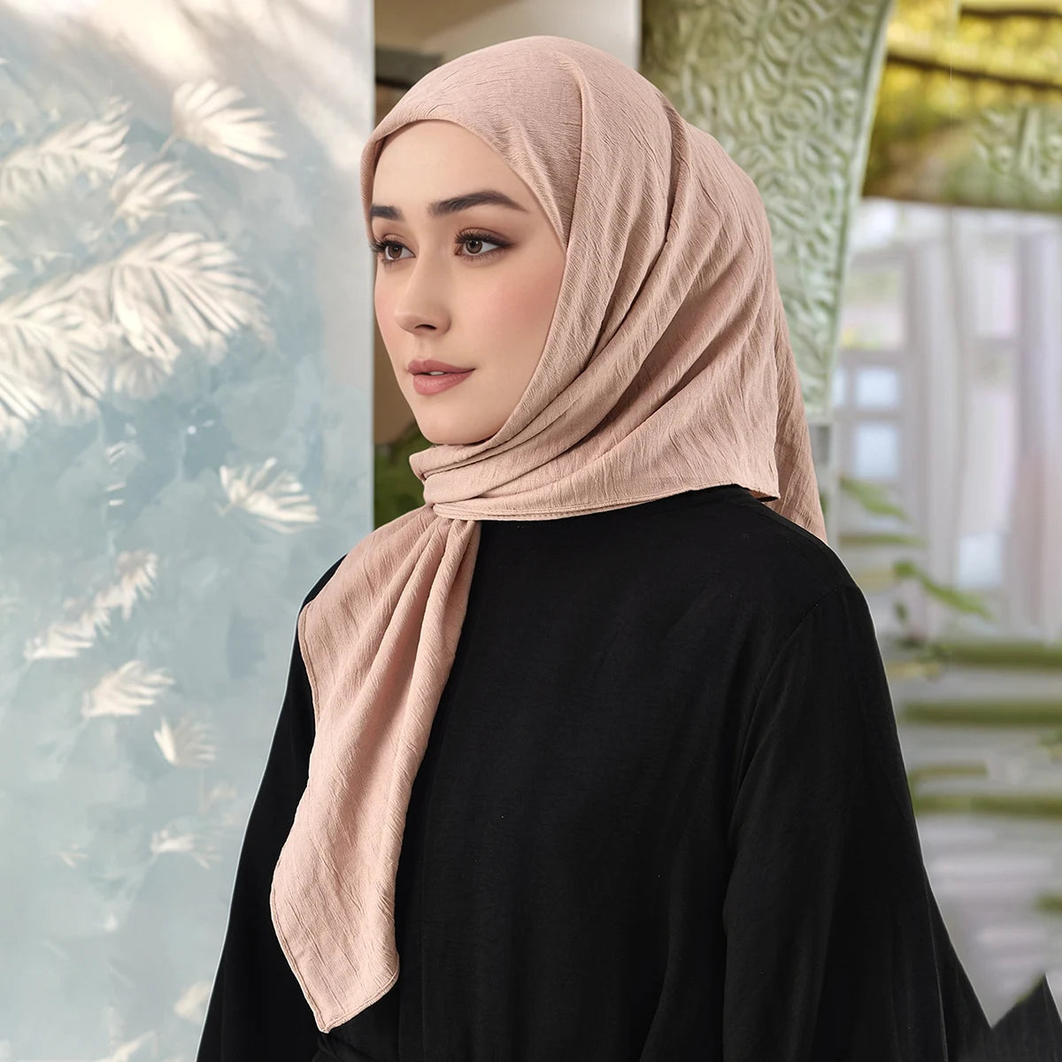 90*90cm Thin Soft Square Scarves for Women Simplicity Solid Color Cotton Linen Headscarf Muslim Female's Hijabs Bag Accessories