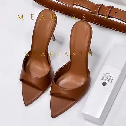 Super-high Heel 12/10/9/7cm Slippers Women Shoes Summer Peep Toe Stiletto Sandals Sexy Party Ladies Shoes Luxury Woman Pumps