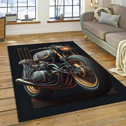 Motocross Modern retro Motorcycle Carpet Rug for Bedroom Living Room Home Sofa Decoration,Children Game Large Decor Floor Mat