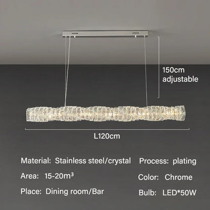 Modern Luxury LED Crystal Chandeliers for Dining Room Kitchen Lighting Decor Lustre Pendant Chandelier Indoor Bar Lights Fixture