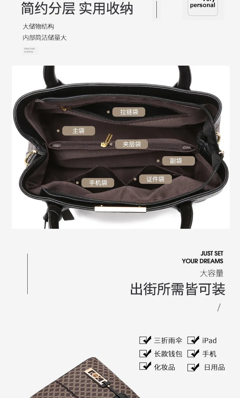 High Quality Ladies Shoulder Bag Women Handbag Designer Large Capacity Printing Women's Shopping Messenger Bags Bolso Mujer