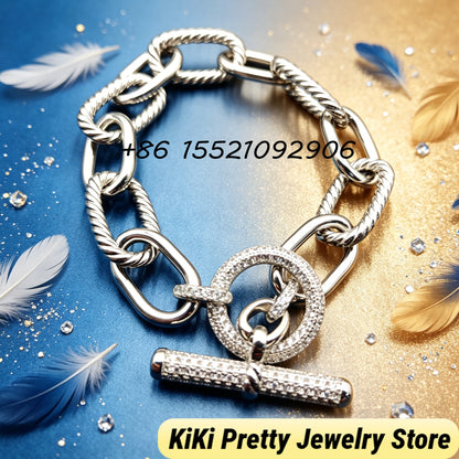 2026 New Dav High-Quality Bracelet Luxury Polished Gold Silver Tone Chain Bracelet Exquisite Craft Wrist Bangle for Formal Dinner & Dating