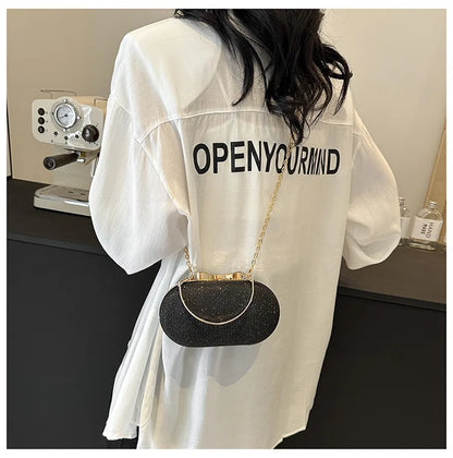 Luxury Sequined Hand-held Dinner Bag, Elegant Style Bag, High-end Chain Single-shoulder Crossbody Bag, Handbag for Wedding Party