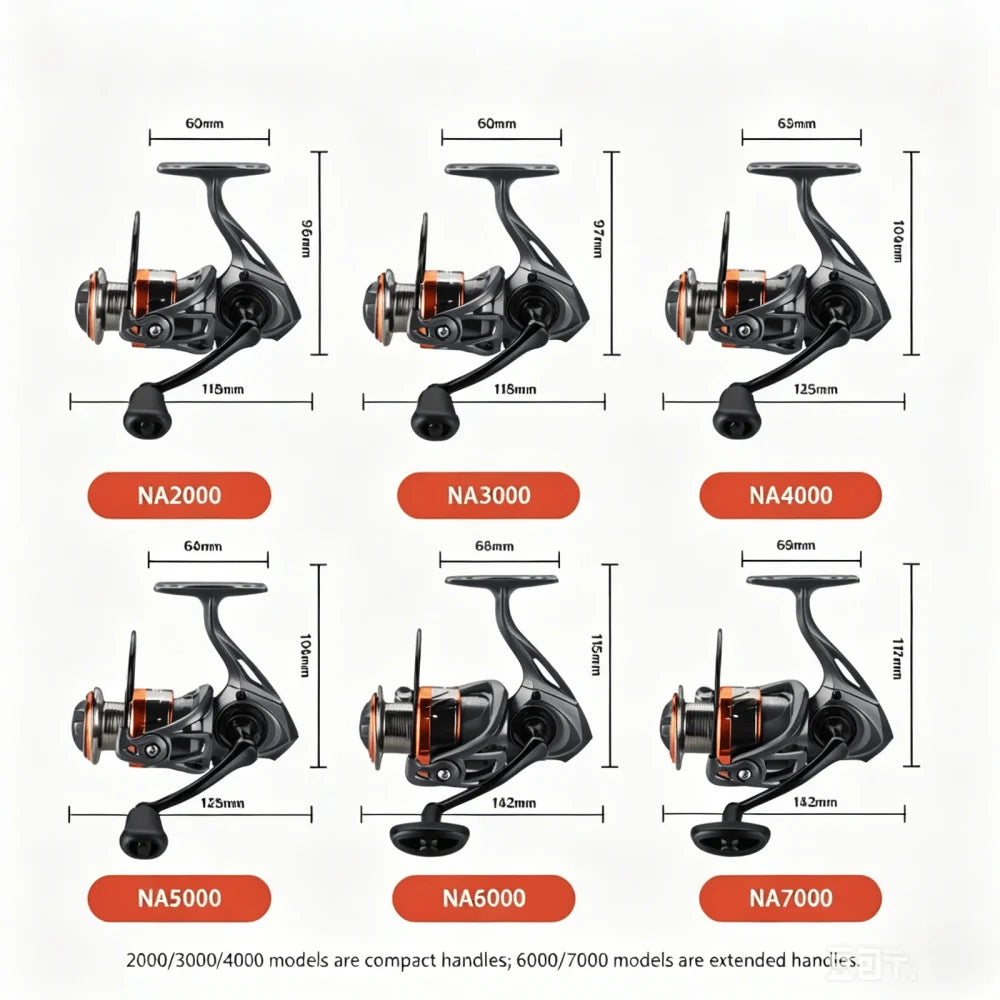 Okuma Spinning Reel Model 3+1 Ball Bearings 5.2:1 Ratio Corrosion Resistant Body Large Adjustment Drag Knob Fishing Wheel