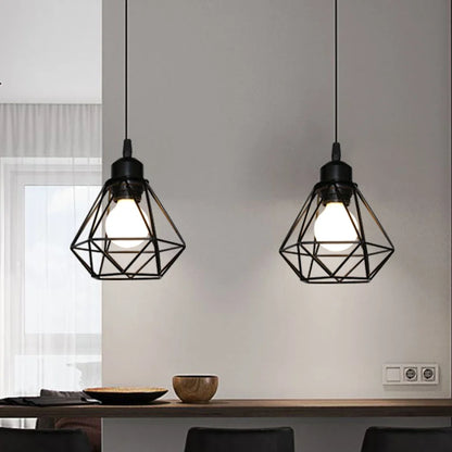 Retro Pendant Lamp Iron Frame Ceiling Lighting Paint Restaurant Teahouse Chandelier Indoor Wrought Metal Modern Pendant Lights