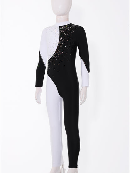 Kids Girls Long Sleeve Gymnastics Leotard Bodysuit Teens Gymnastics Jumpsuit for Girl Children Ballet Dance Costume Dancewear