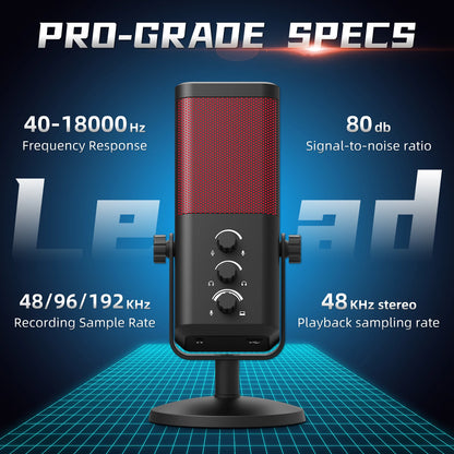 XTUGA M7 RGB Gaming Microphone Professional Dynamic Cardioid Condenser Studio Broadcast Voice Podcasting Computer Gaming Mic