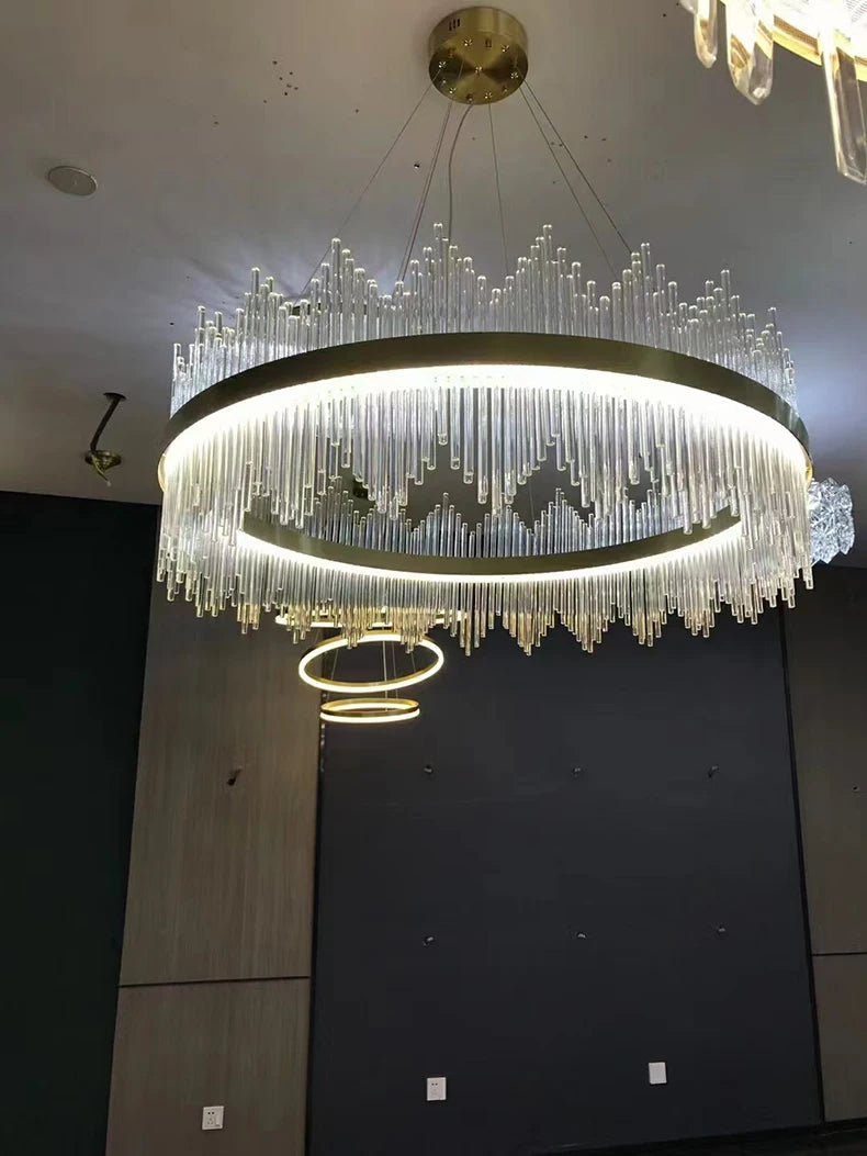 Modern Luxury Crystal Ceiling Chandelier Stainless Steel Living Room Lights Home Decor Dining Room Pendant Lamp Interior Bedroom
