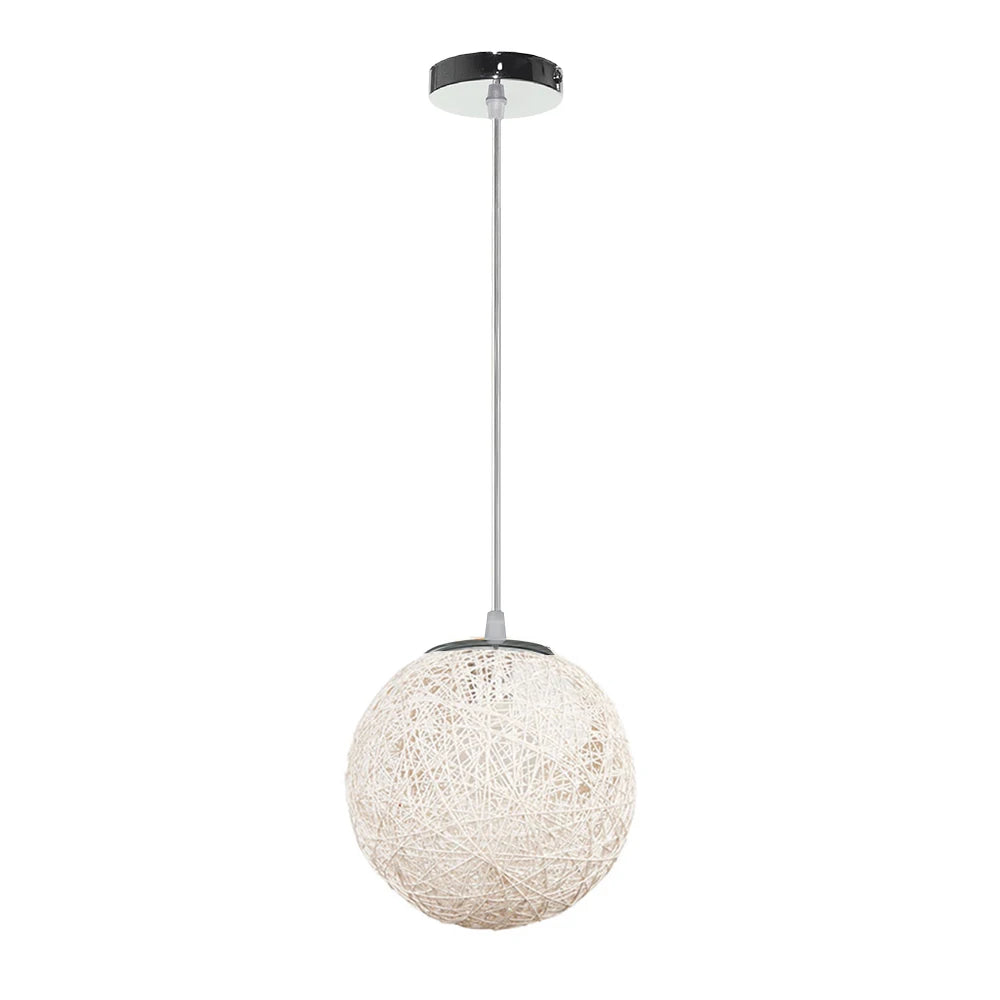 Nordic Hand-woven Rattan Pendant Lights Ceiling Chandelier Modern Hanging Lamps Restaurant Living Room Kitchen Lighting Fixtures