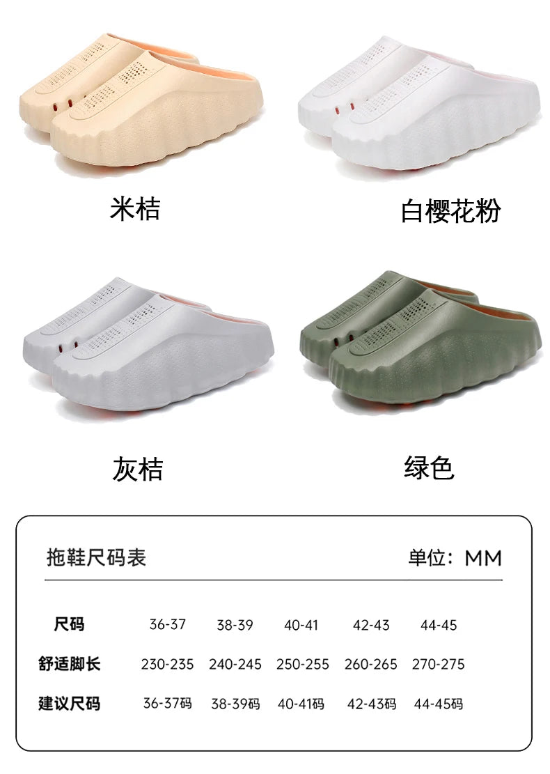 New Men's Slippers Outdoor Soft Thick Sole Slides Breathable Sandals Non-Slip Bathroom Slippers Lightweight Summer Beach Sandals