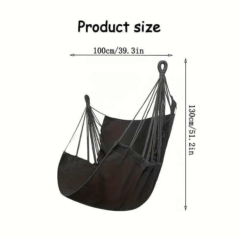 1pc Hanging Hammock Chair with Storage Bag for Outdoor Patio, Balcony, Porch, Indoor Bedroom, Comfortable Swing Seat