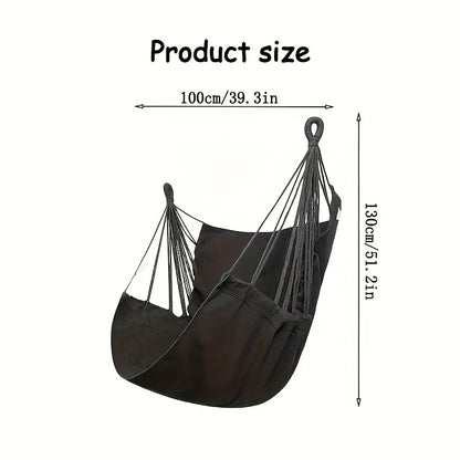 1pc Hanging Hammock Chair with Storage Bag for Outdoor Patio, Balcony, Porch, Indoor Bedroom, Comfortable Swing Seat