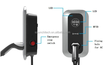 Custom 7KW 1Phase Home EV Car Charger Station New Condition 32A Custom Car Charger Compatible with Solar & Inverter