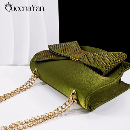 Queena Yan Sky Blue Color Peep Toe High Women Heels Shoes and Bags for Women Rhinestone Evening Party Elegant Luxury Handbag