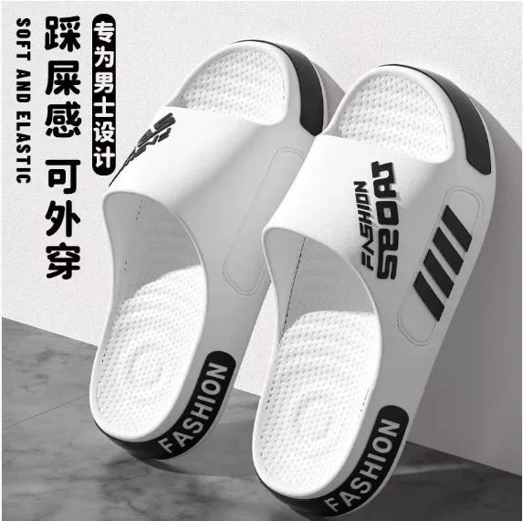 Big Size 36-47 Men Slippers Summer Flat Sole Home Slippers For Women Man Open Toe Trend Slides Couple Light Beach Shoes Sandals
