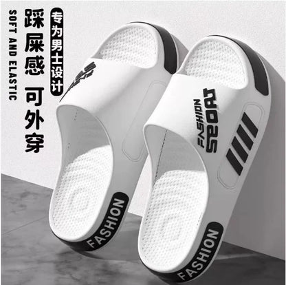 Big Size 36-47 Men Slippers Summer Flat Sole Home Slippers For Women Man Open Toe Trend Slides Couple Light Beach Shoes Sandals