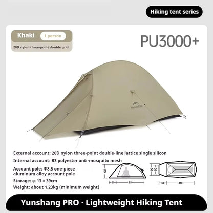 Naturehike Cloud Up Pro Tent Ultralight 1.36kg 1-2 Person 20D Waterproof Three Seasons for Camping Outdoor Hiking Backpack Tent