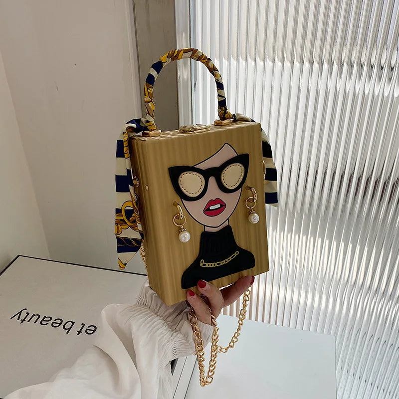 Evening Bags for Women 2023 New Fashionable Leather Shoulder Bag Woman Hard High Quality Hip Hop Party Luxury Designer Handbag
