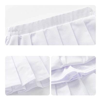 Children Summer Kindergarten School Uniforms Girls Pleated Skirts JK Suit Boys Shirt Shorts Bowtie Wedding Performance Costume