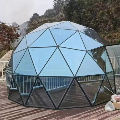 Customized Luxury Glass Dome Tent Transparent Geodesic Dome House Aluminum Frame Outdoor Resort Hotel Glamping Camping