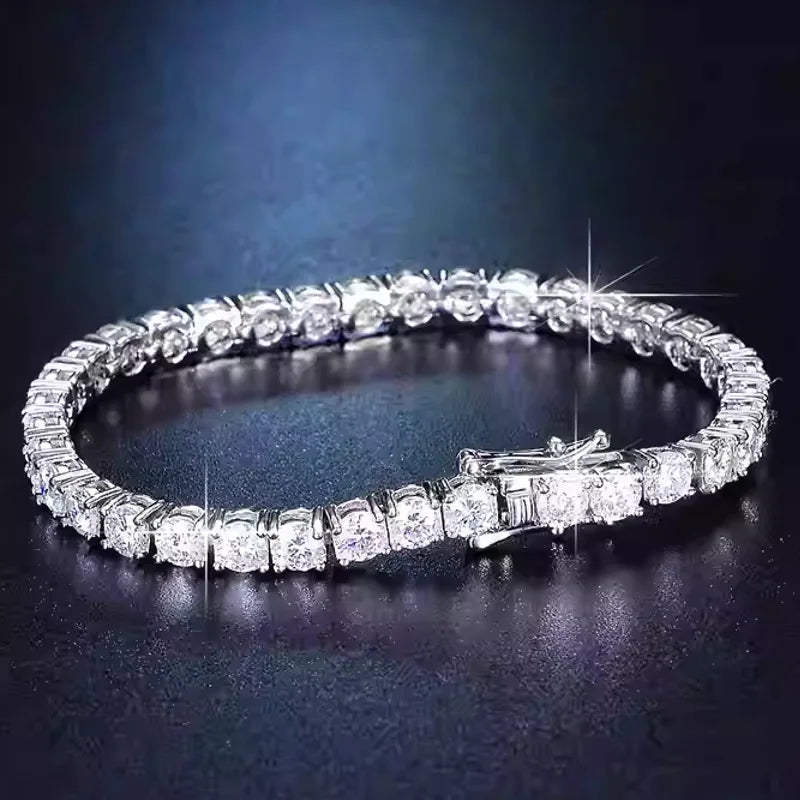 D VVS1 Moissanite 100% 925 Sterling Silver Tennis Necklace with GRA Certificate for Man Women Sparkling Wedding Jewelry Gifts