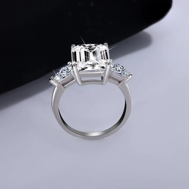 Wholesale Fancy Shape Diamond Ring - Women's PT950 Platinum, 5 Carat Radiant Cut Moissanite, Luxury Sparkly
