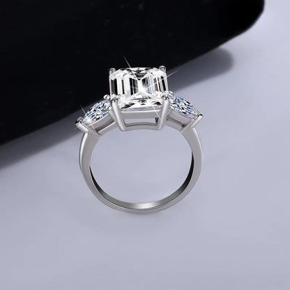 Wholesale Fancy Shape Diamond Ring - Women's PT950 Platinum, 5 Carat Radiant Cut Moissanite, Luxury Sparkly