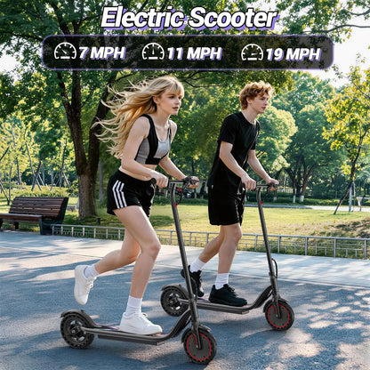 8.5'' Electric Scooter, 350W Powerful Motor & 19MPH Top Speed, 16 Miles Range, Lightweight E-Scooter with EABS & Drum Brake for Teens and Adults