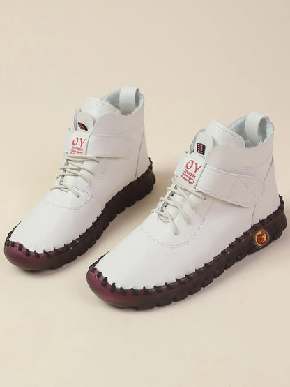 Ngouxm Winter Flat Boots Winter Female Shoes Soft Bottom Short Plush Mother Snow Botas De Invierno Para Mujer