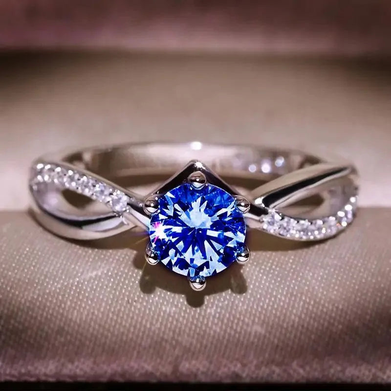 925 Sterling Silver Trendy 6 Claws Zirconia Stone Rings for Women Fashion Proposal Band Accessories Gorgeous Bridal Jewelry Gift