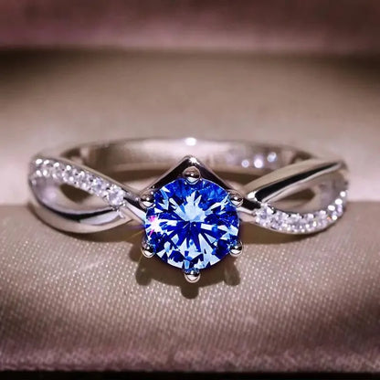 925 Sterling Silver Trendy 6 Claws Zirconia Stone Rings for Women Fashion Proposal Band Accessories Gorgeous Bridal Jewelry Gift