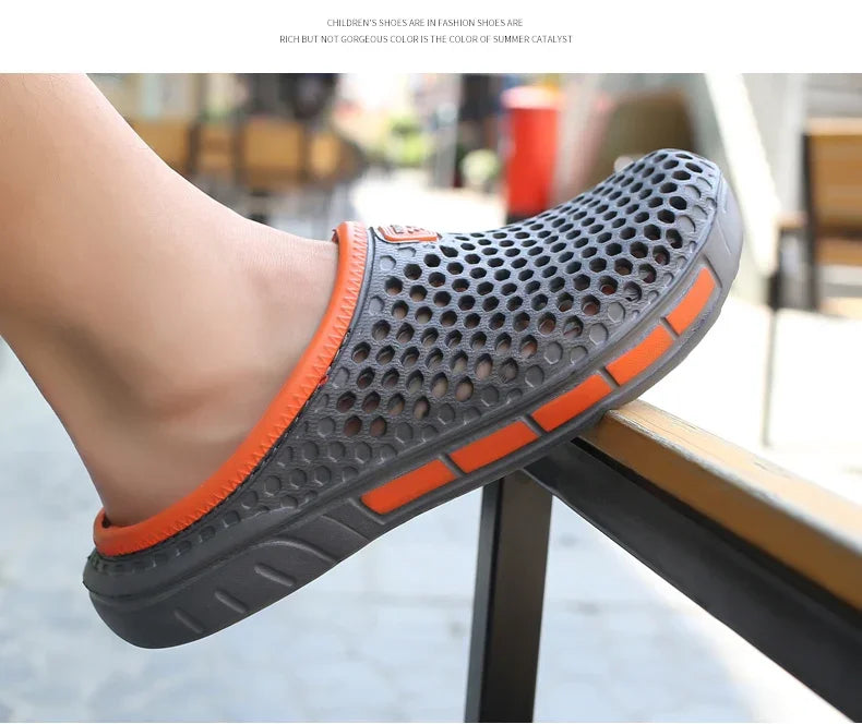 Summer Outdoor Men's Slippers Garden Clogs Male Casual Shoes Fashion Luxury Sandals Comfort Home Soft Slippers 40-47