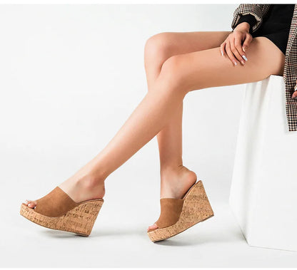 11CM Super High Heels Platform Sandals Women Wedges Open Toe Shoes Ladies Summer Slip On Slippers Beach Slides Femmes Sandalias