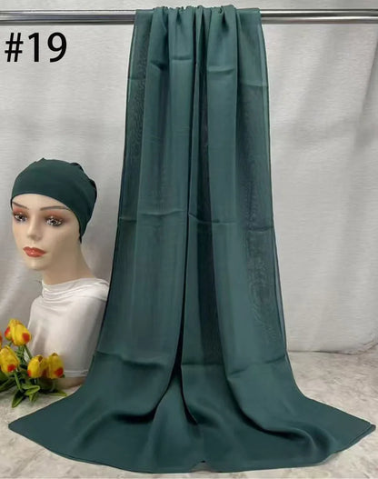 Mini Modal Hijab with Undercap Set Basic Stretchy Pullover Headscarf Thin Breathable Sunscreen Head Wrap Hijabs Scarf 165*50cm