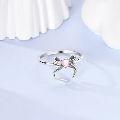 LAZA 925 Sterling Silver Colorful Rings Sparking Zirconium Bowknot Moon Sun Original Ring For Women Anniversary Wedding Gifts