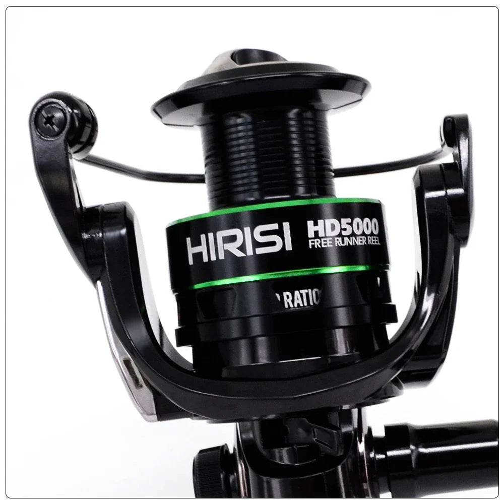 Hirisi Carp Fishing Spinning Reel 15-20KG Max Drag 5.2:1 Gear Ratio Metal Spool Waterproof Smooth Heavy Duty HD4000