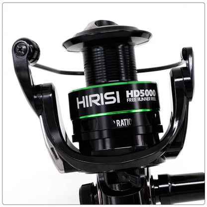 Hirisi Carp Fishing Spinning Reel 15-20KG Max Drag 5.2:1 Gear Ratio Metal Spool Waterproof Smooth Heavy Duty HD4000