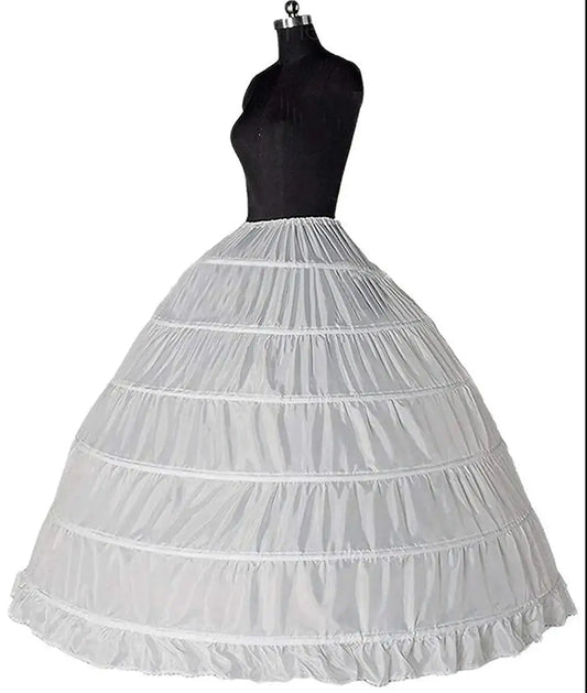 2025 New 6 Hoop Crinoline Black White Long Wedding Petticoat Ball Gown Dress Underskirt Skirt Half Slips Wedding Accessories