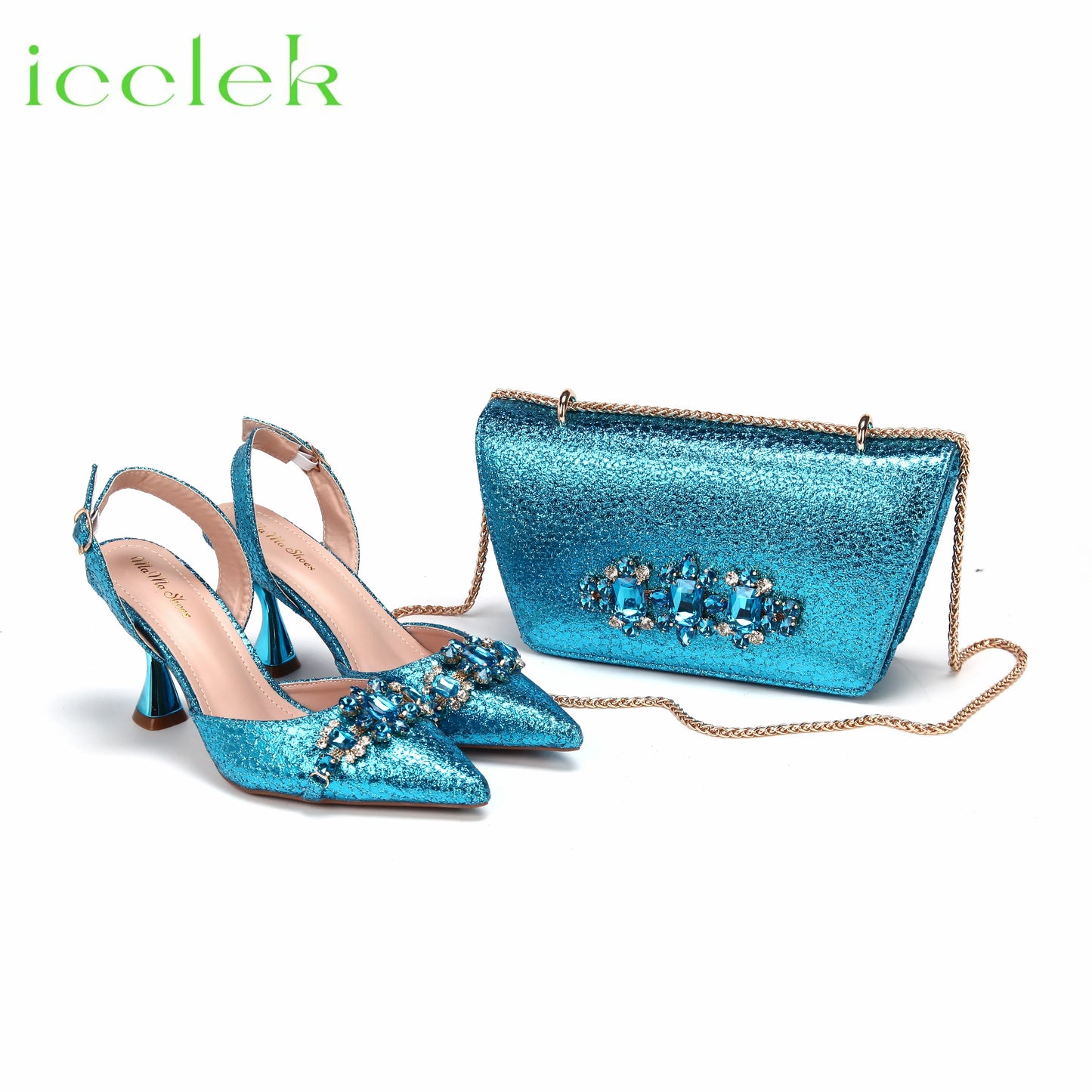 2025 New Elegant Nigerian Women’s Wine Color Heeled Shoes and Rhinestone Handbag Set Italian Design for Parties and Weddings