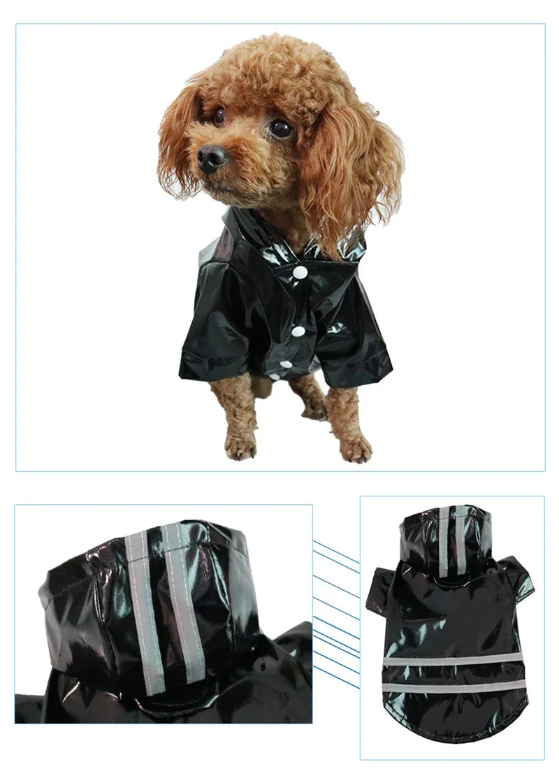 Summer Outdoor Puppy Pet Rain Coat S-XL Hoody Waterproof Jackets PU Raincoat for Dogs Cats Apparel Clothes Wholesale